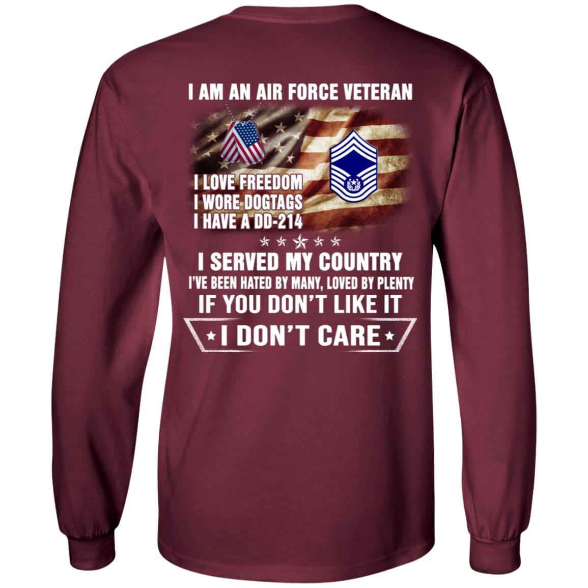 I Am An Air Force E-9 Chief Master Sergeant Of The Air Force E9 CMSAF Noncommissioned Officer (Special) AF Ranks Veteran T-Shirt On Back-TShirt-USAF-Veterans Nation