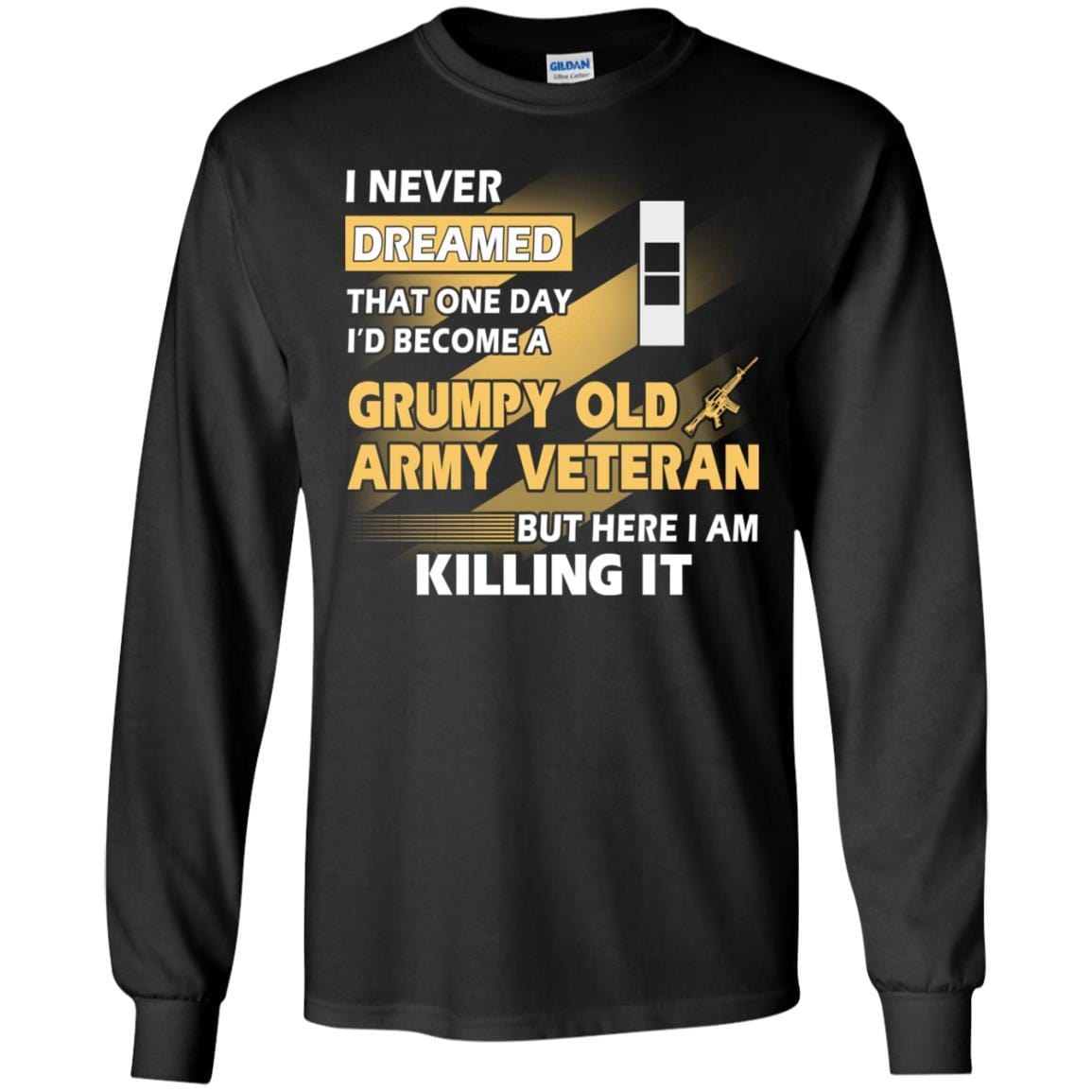US Army T-Shirt "Grumpy Old Veteran" W-2 Chief Warrant Officer 2(CW2) On Front-TShirt-Army-Veterans Nation