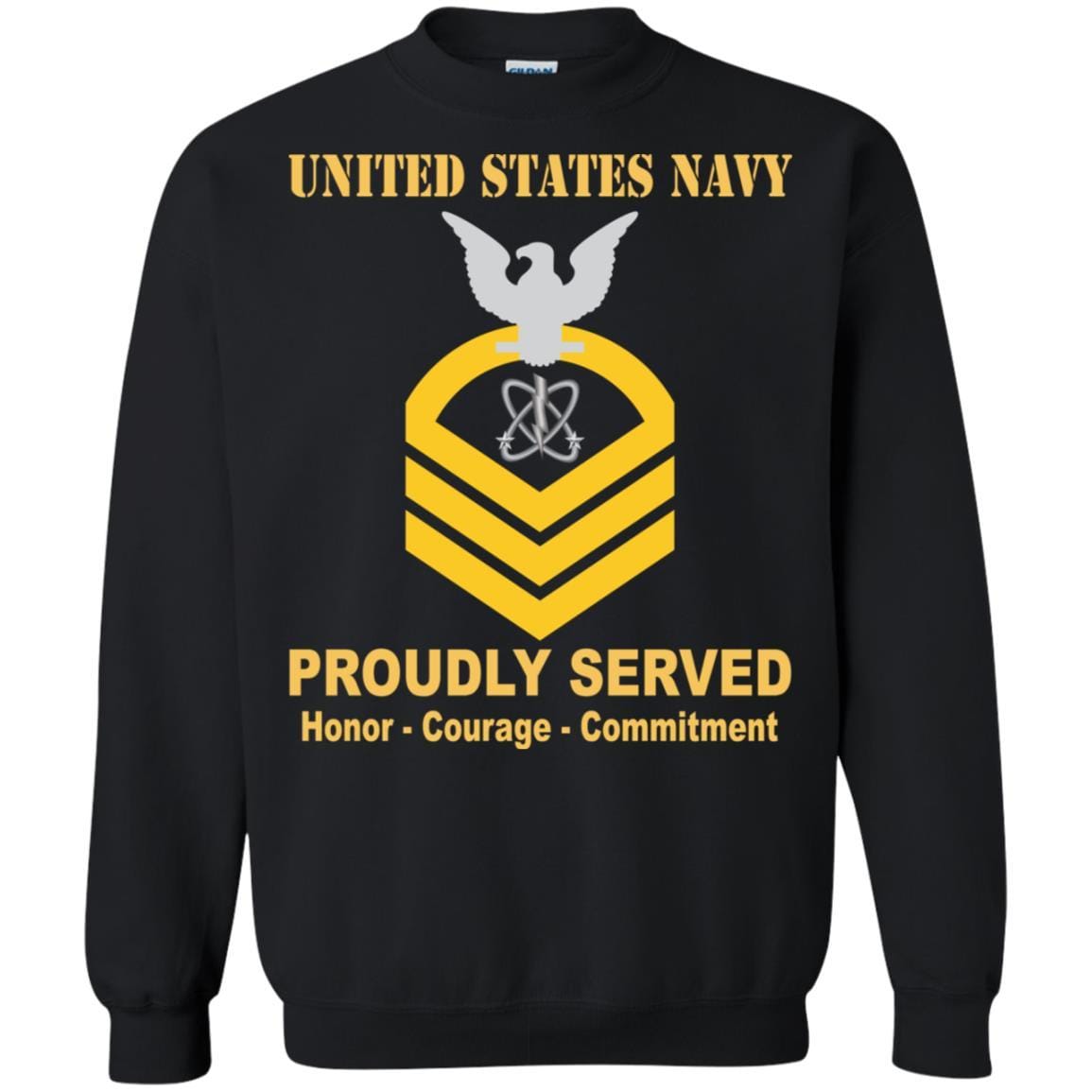 Navy Electronics Warfare Technician Navy EW E-7 Rating Badges Proudly Served T-Shirt For Men On Front-TShirt-Navy-Veterans Nation