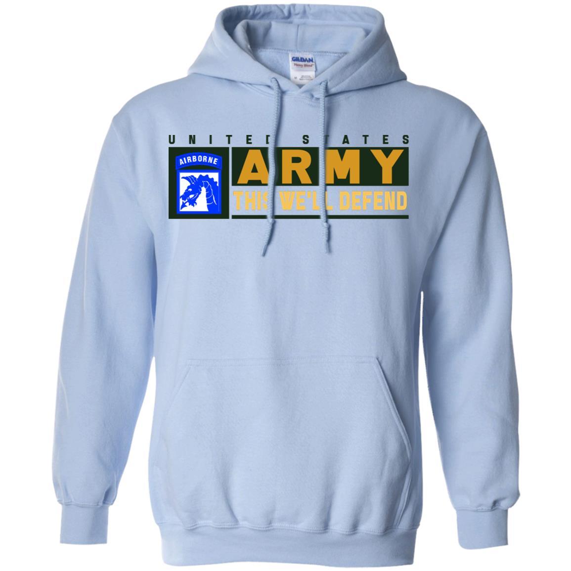 US Army 18th XVIII Airborne- This We'll Defend T-Shirt On Front For Men-TShirt-Army-Veterans Nation