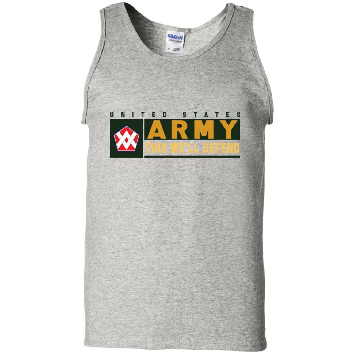 US Army 55TH SUSTAINMENT BRIGADE CSIB- This We'll Defend T-Shirt On Front For Men-TShirt-Army-Veterans Nation