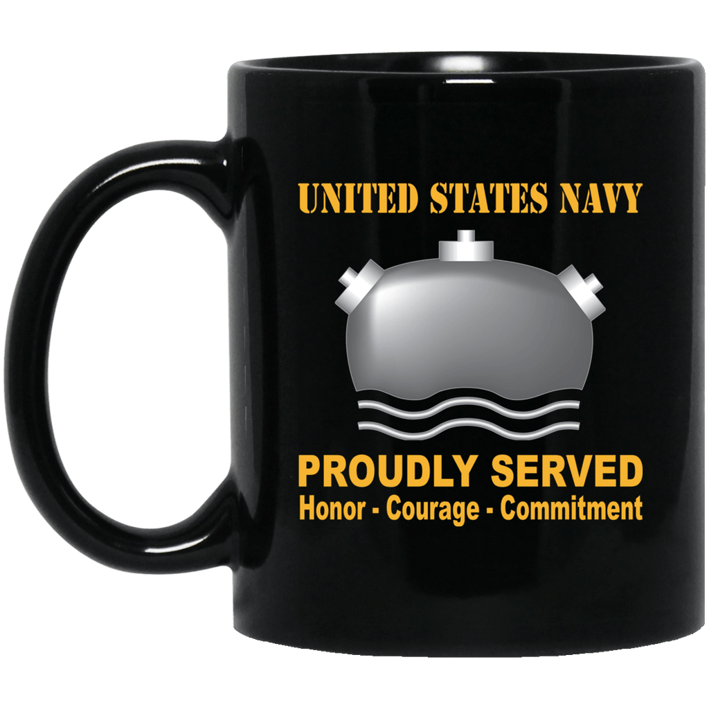 Navy Mineman Navy MN Proudly Served Black Mug 11 oz - 15 oz-Mug-Navy-Rate-Veterans Nation