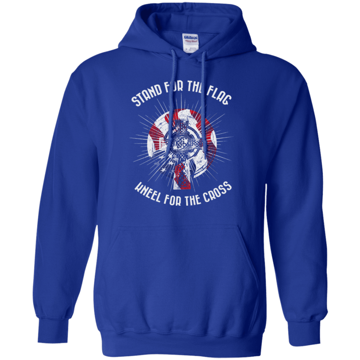 Military T-Shirt "Stand For The Flag Kneel For The Cross"-TShirt-General-Veterans Nation