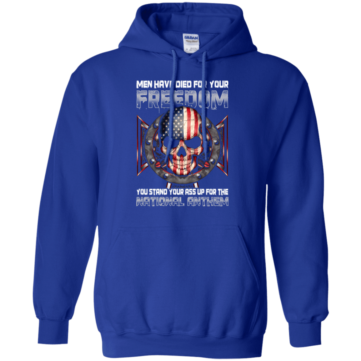 Military T-Shirt "MEN HAVE DIED FOR YOUR FREEDOM STAND UP FOR THE NATIONAL ANTHEM"-TShirt-General-Veterans Nation