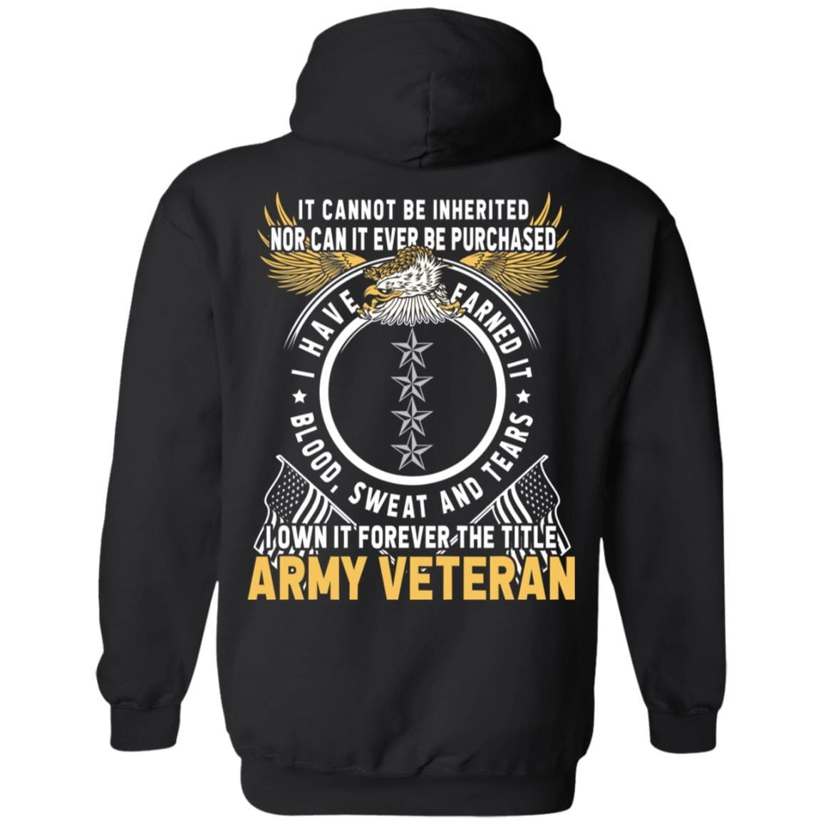 US Army O-10 General O10 GEN General Officer Ranks T-Shirt For Men On Back-TShirt-Army-Veterans Nation