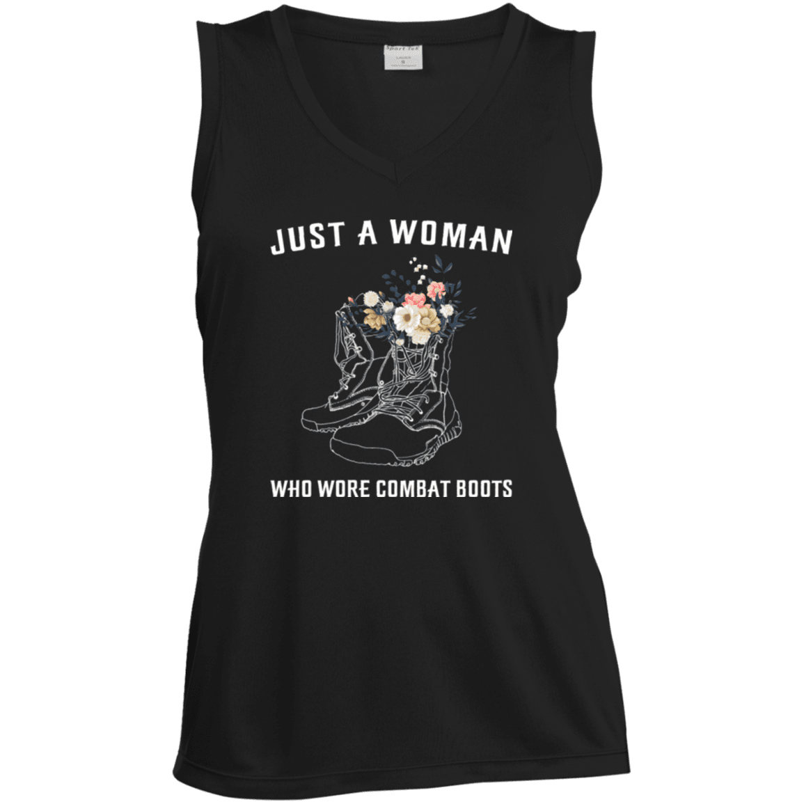 Military T-Shirt "Just A Woman Who More Combat Boots"-TShirt-General-Veterans Nation