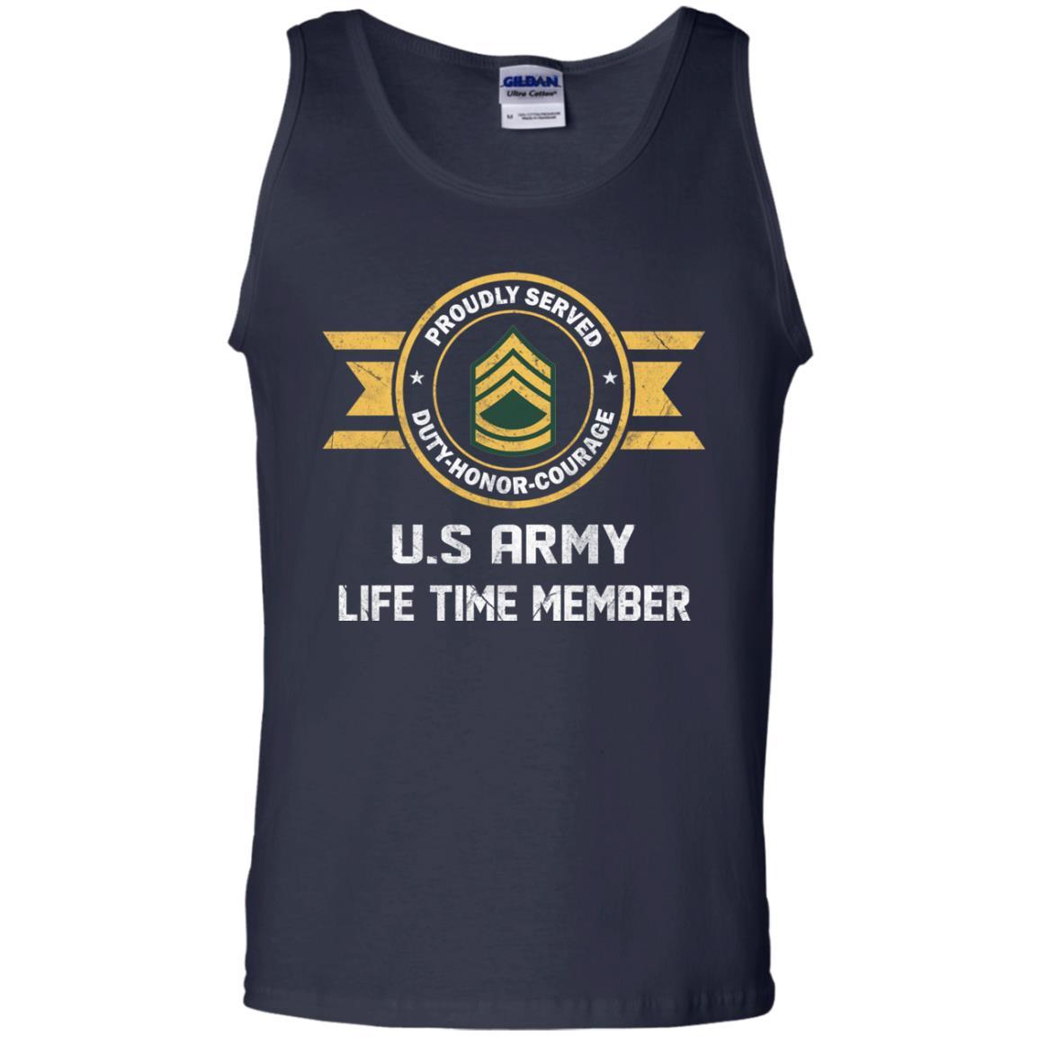 Life Time Member - US Army E-7 Sergeant First Class E7 SFC Noncommissioned Officer Ranks Men T Shirt On Front-TShirt-Army-Veterans Nation