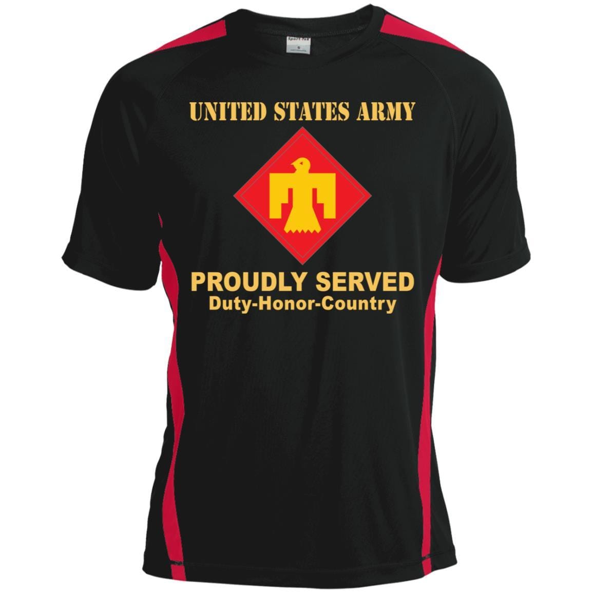 US ARMY 45TH INFANTRY BRIGADE COMBAT TEAM- Proudly Served T-Shirt On Front For Men-TShirt-Army-Veterans Nation