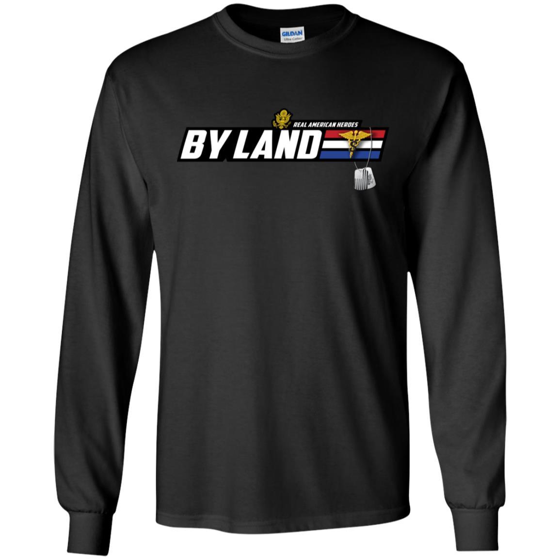 US Army T-Shirt "Medical Specialist Corps Real American Heroes By Land" On Front-TShirt-Army-Veterans Nation