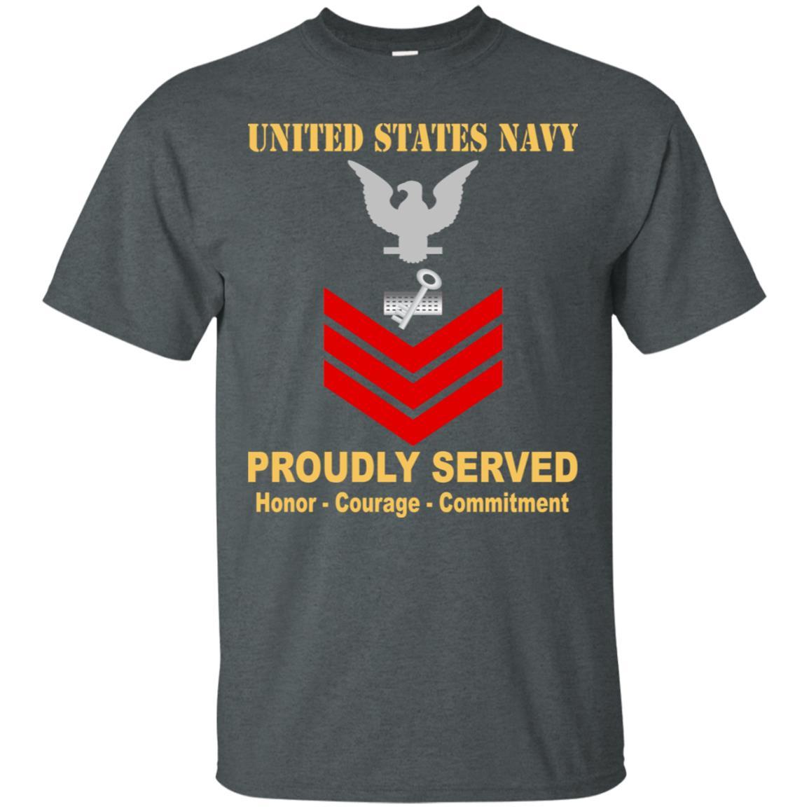 Navy Disbursing Clerk Navy DK E-6 Rating Badges Proudly Served T-Shirt For Men On Front-TShirt-Navy-Veterans Nation
