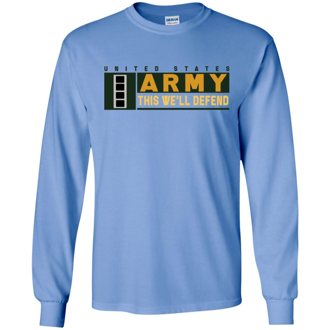 US Army W-4 This We Will Defend T-Shirt On Front For Men-TShirt-Army-Veterans Nation