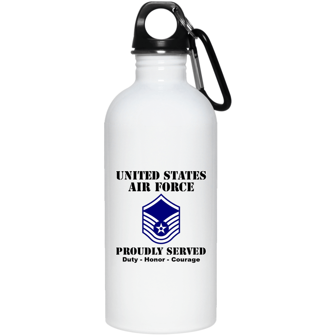 US Air Force E-7 Master Sergeant MSgt E7 Noncommissioned Officer Ranks White Coffee Mug - Stainless Travel Mug-Mug-USAF-Ranks-Veterans Nation