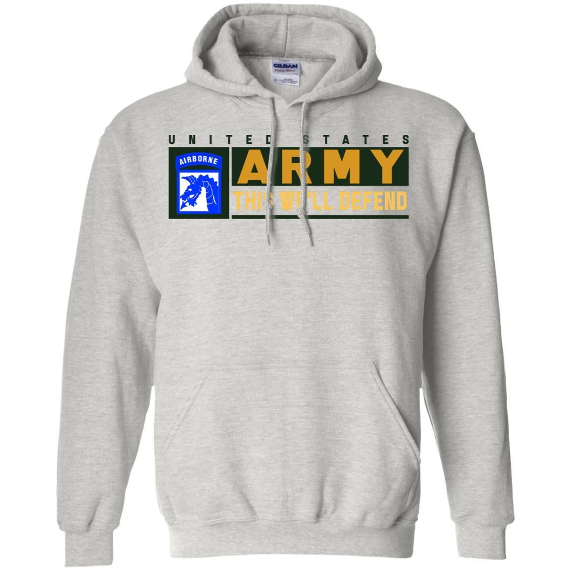 US Army 18th XVIII Airborne- This We'll Defend T-Shirt On Front For Men-TShirt-Army-Veterans Nation