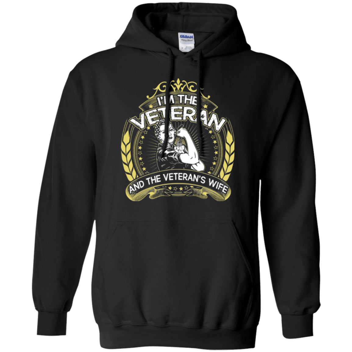 Military T-Shirt "I AM THE VETERAN AND THE VETERAN'S WIFE"-TShirt-General-Veterans Nation