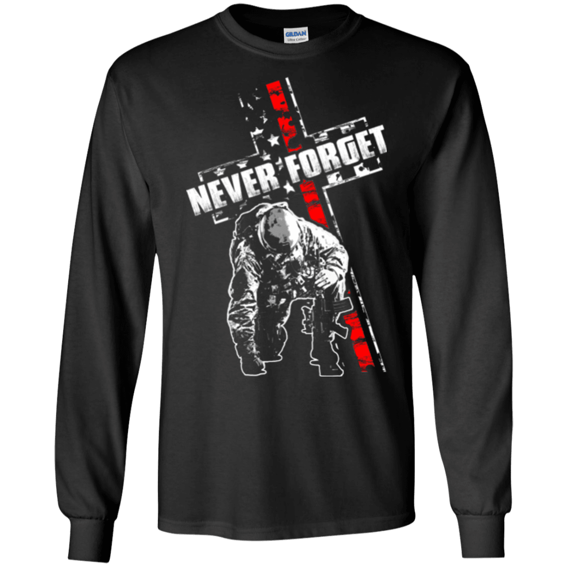 Military T-Shirt "NEVER FORGET VETERAN"-TShirt-General-Veterans Nation