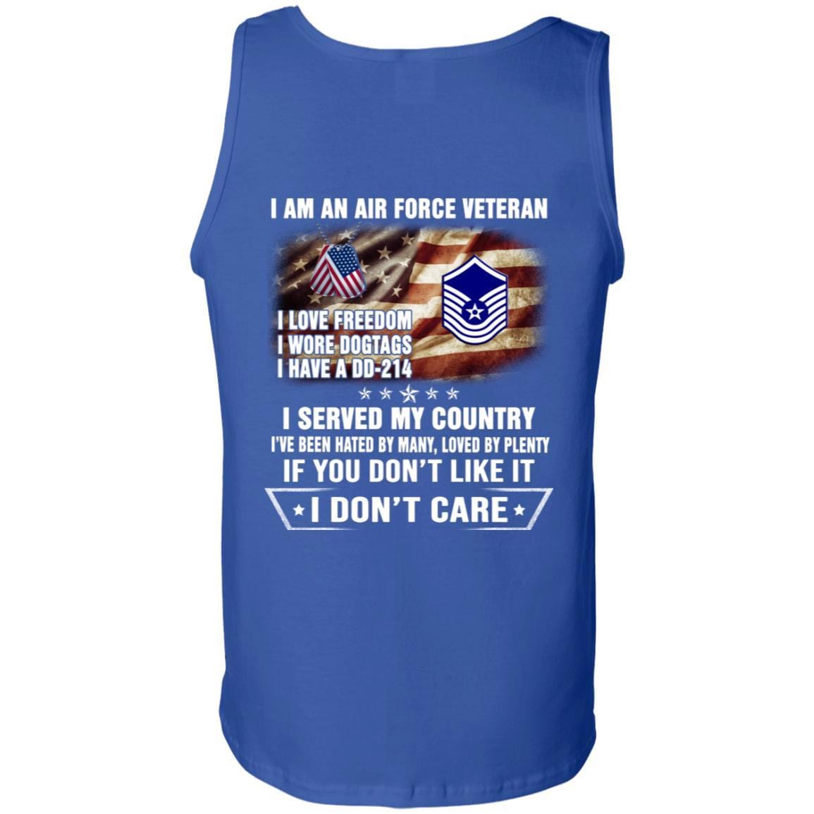 I Am An Air Force E-8 Old Style Rank Veteran T-Shirt On Back-TShirt-USAF-Veterans Nation