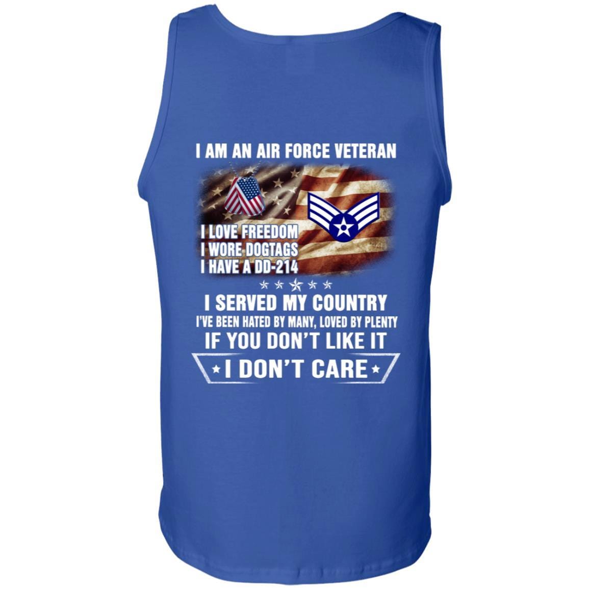 I Am An Air Force E-4 Senior Airman SrA E4 Enlisted Airman Ranks AF Rank Veteran T-Shirt On Back-TShirt-USAF-Veterans Nation