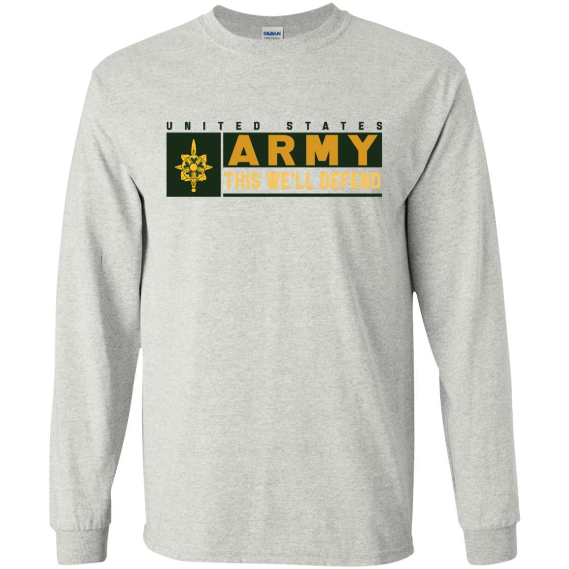 US Army Military Intelligence Branch- This We'll Defend T-Shirt On Front For Men-TShirt-Army-Veterans Nation