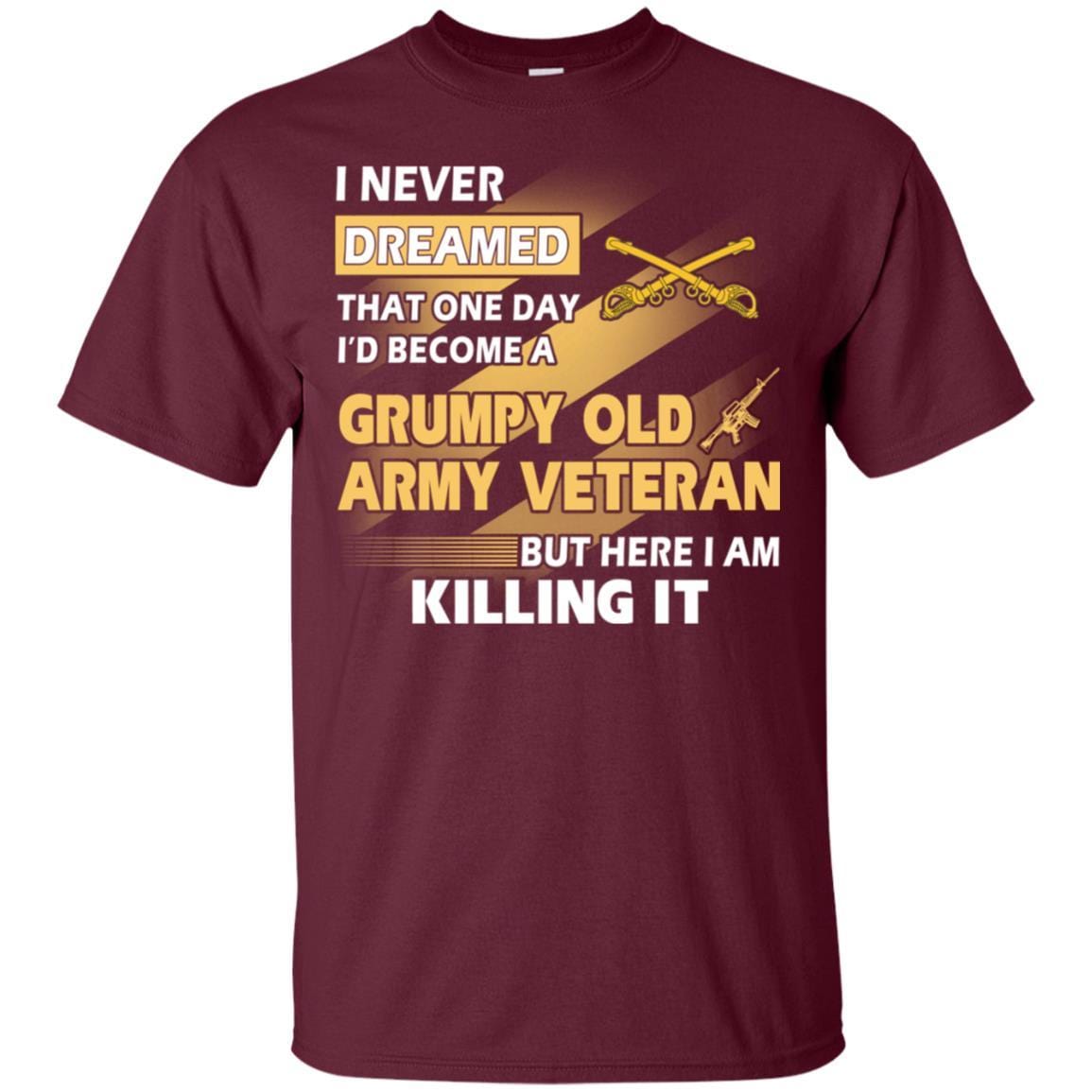 US Army T-Shirt "Cavalry Grumpy Old Veteran" On Front-TShirt-Army-Veterans Nation