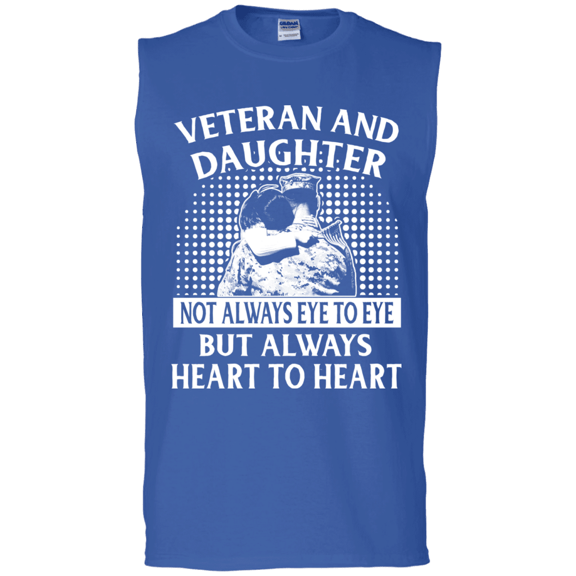 Military T-Shirt "VETERAN AND DAUGHTER ALWAYS HEART TO HEART"-TShirt-General-Veterans Nation