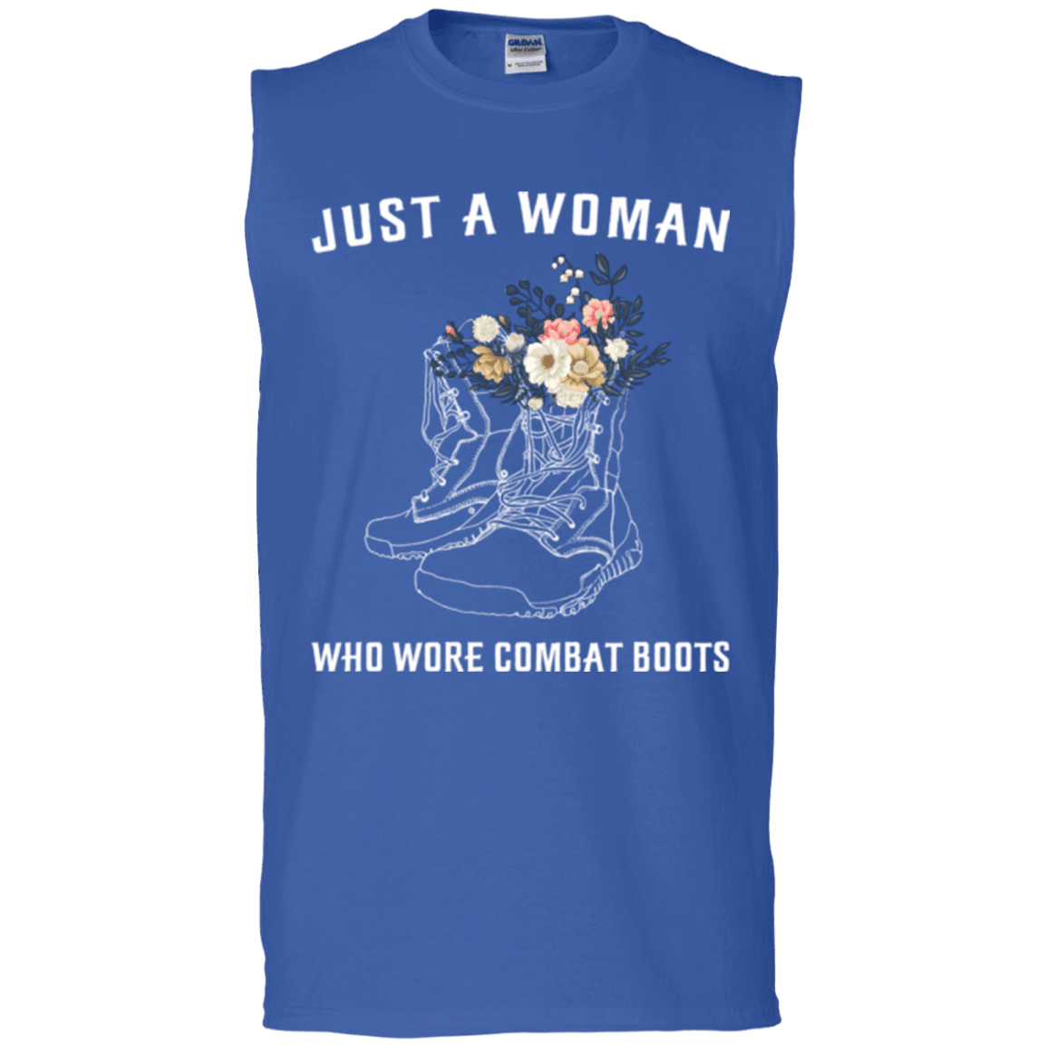 Military T-Shirt "JUST A WOMAN WHO WORE COMBAT BOOTS"-TShirt-General-Veterans Nation