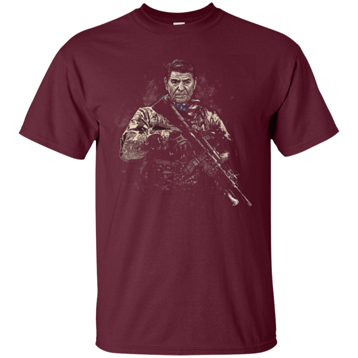 Military T-Shirt "Ronald Reagan Soldier Presidents"-TShirt-General-Veterans Nation
