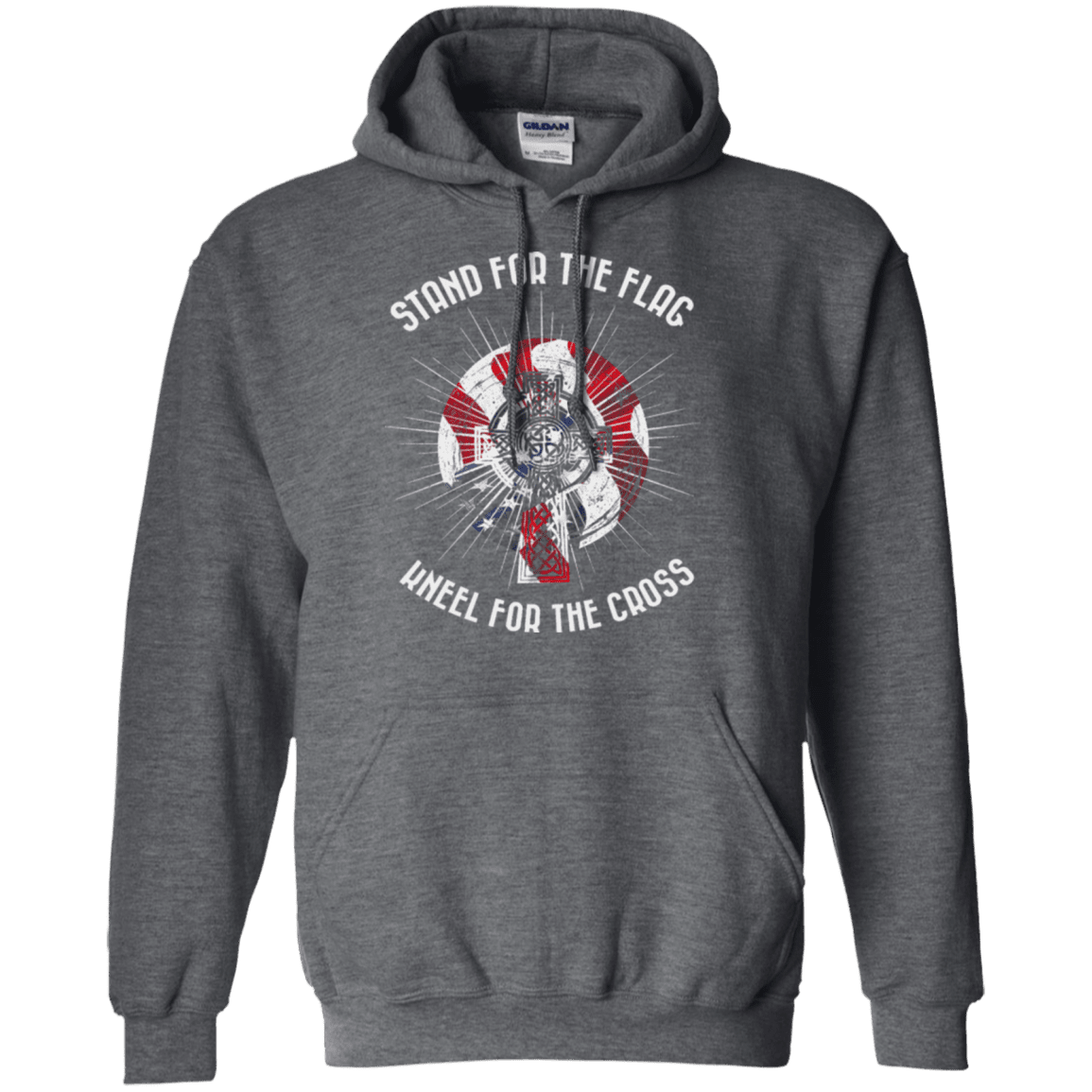 Military T-Shirt "Stand For The Flag Kneel For The Cross"-TShirt-General-Veterans Nation