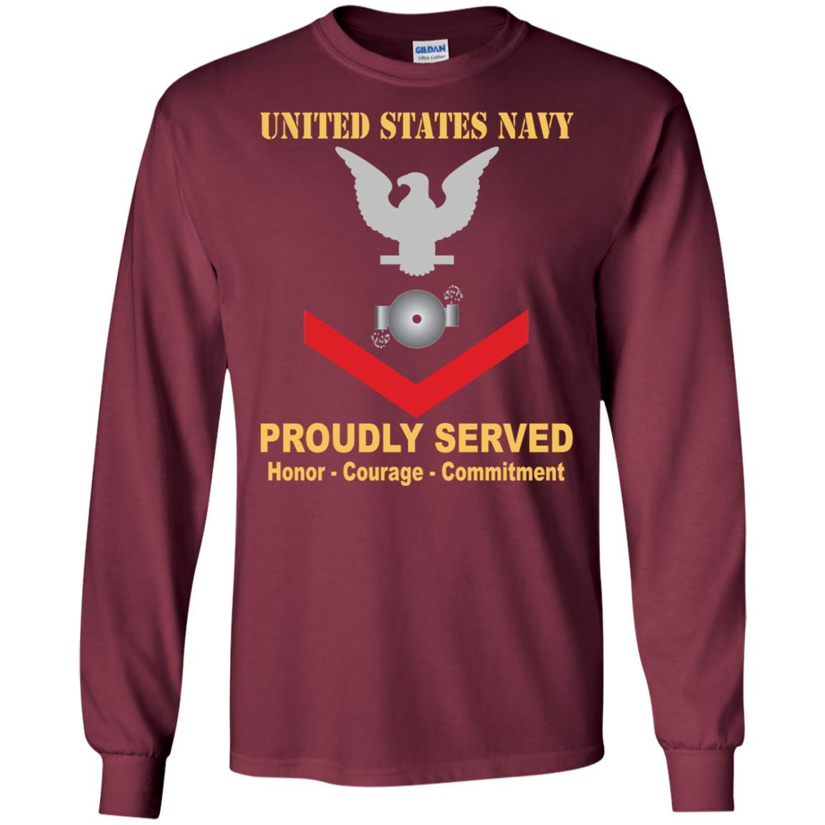 U.S Navy Boiler technician Navy BT E-4 Rating Badges Proudly Served T-Shirt For Men On Front-TShirt-Navy-Veterans Nation