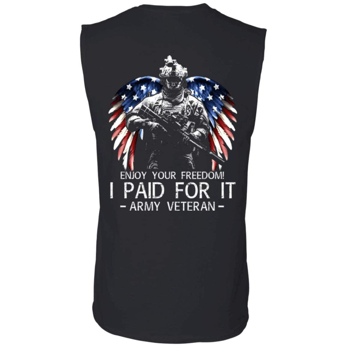 Army Veteran - Enjoy your freedom I paid for it Men Back T Shirts-TShirt-Army-Veterans Nation