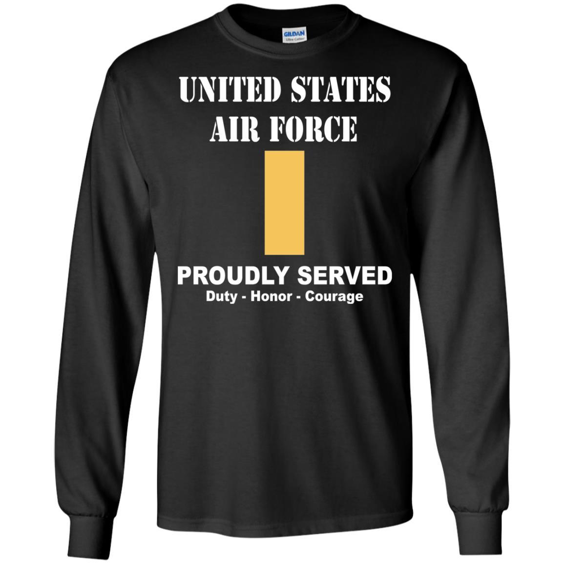 US Air Force O-1 Second Lieutenant 2d Lt O1 Commissioned Officer Ranks Men Front T Shirt For Air Force-TShirt-USAF-Veterans Nation