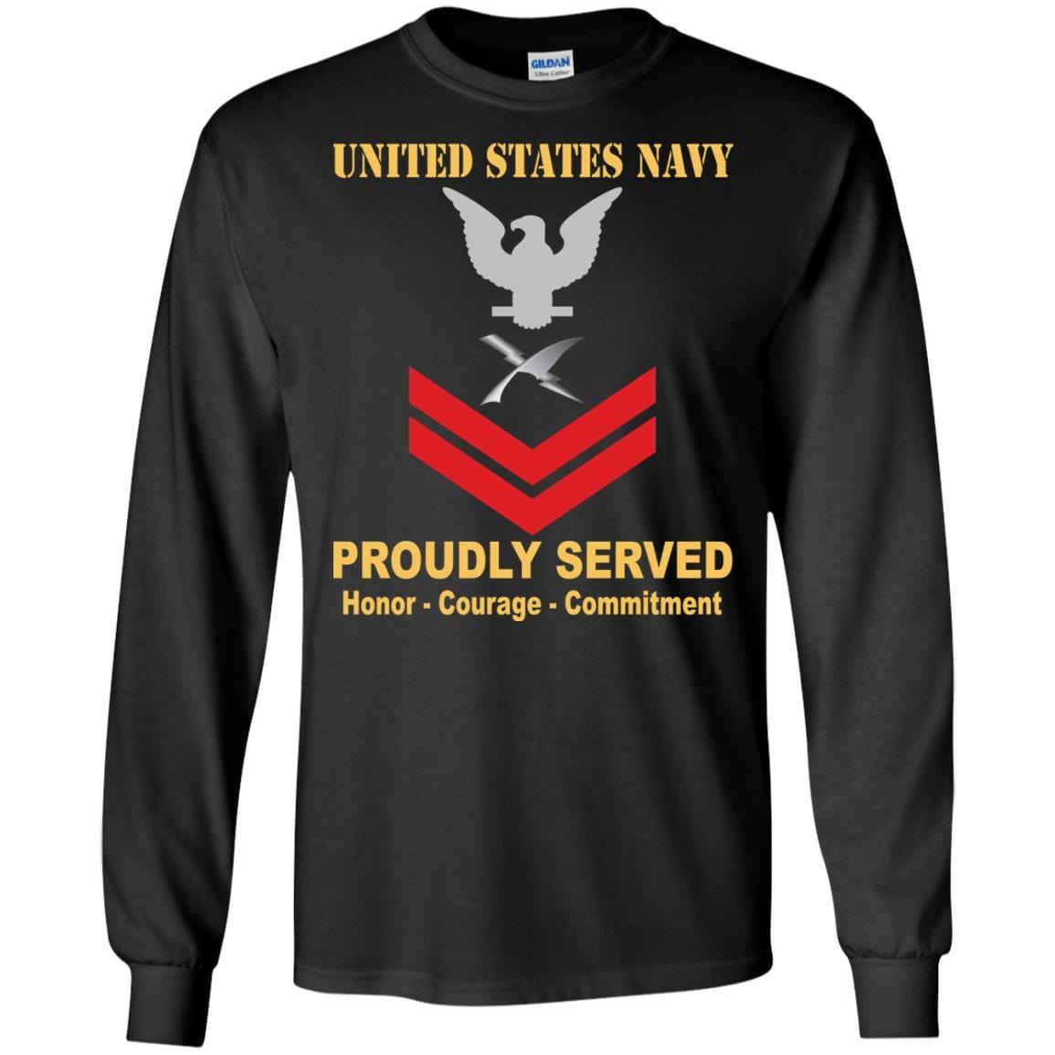 U.S Navy Cryptologic technician Navy CT E-5 Rating Badges Proudly Served T-Shirt For Men On Front-TShirt-Navy-Veterans Nation