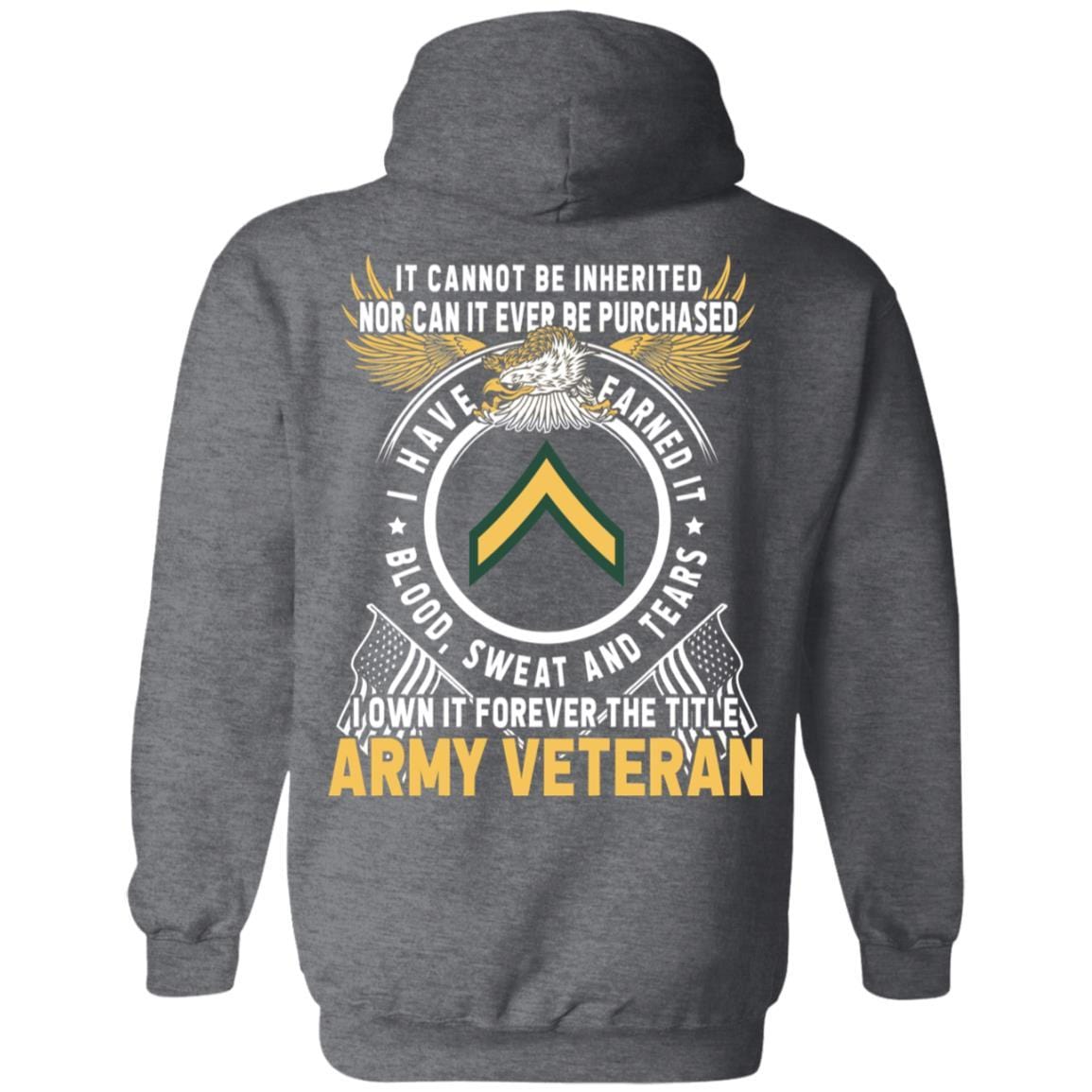 Army E-2 PV2 E2 Private Second Class Ranks T-Shirt For Men On Back-TShirt-Army-Veterans Nation