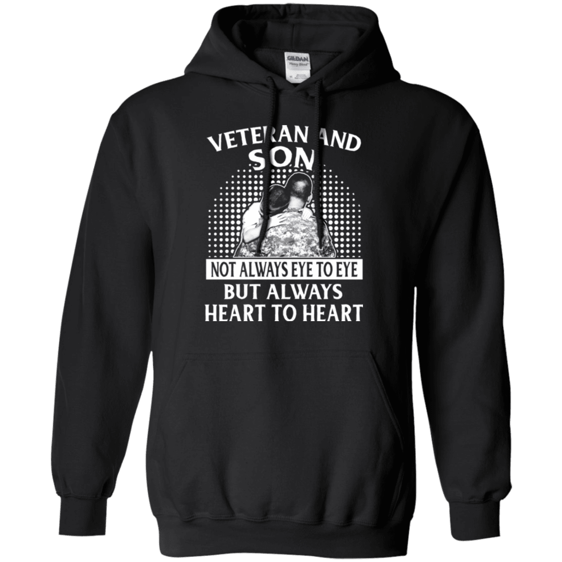 Military T-Shirt "VETERAN AND SON ALWAYS HEART TO HEART"-TShirt-General-Veterans Nation
