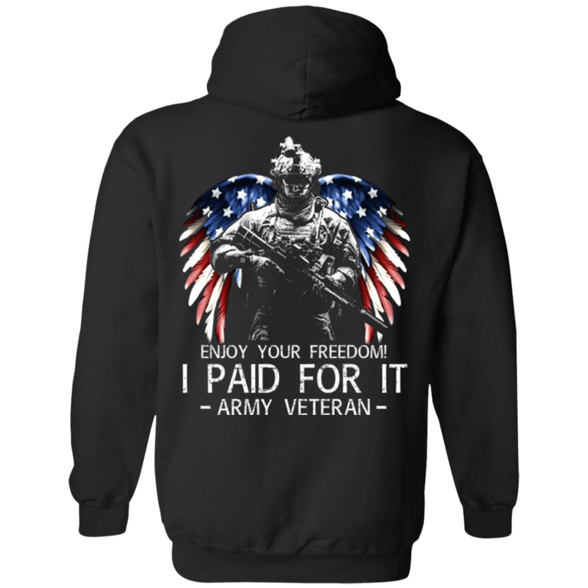 Army Veteran - Enjoy your freedom I paid for it Men Back T Shirts-TShirt-Army-Veterans Nation