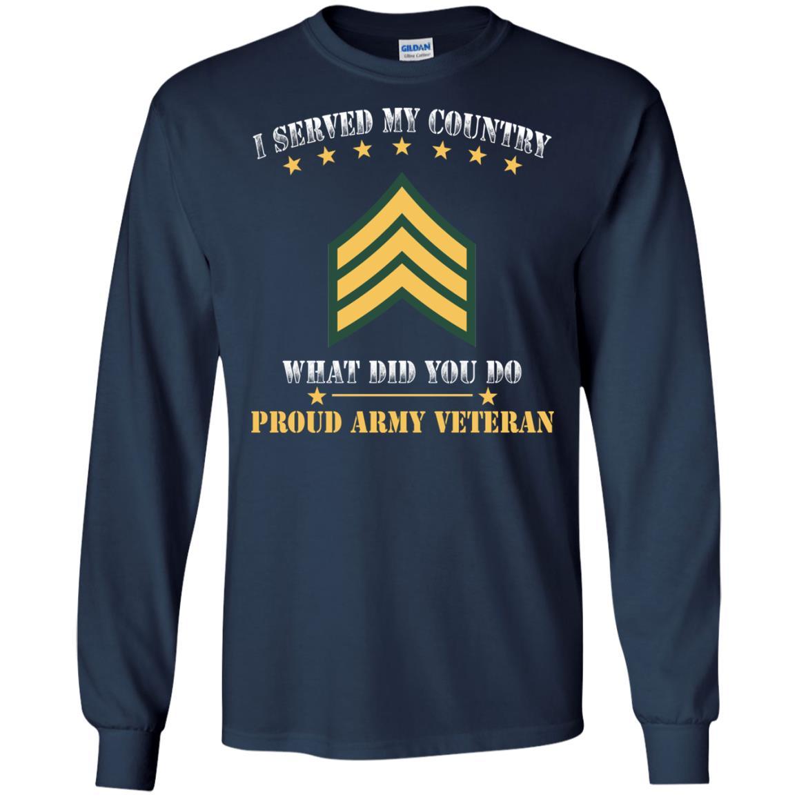 US Army E-5 Sergeant E5 SGT Noncommissioned Officer Ranks Men Front T Shirt - Proud US Army Veteran-TShirt-Army-Veterans Nation