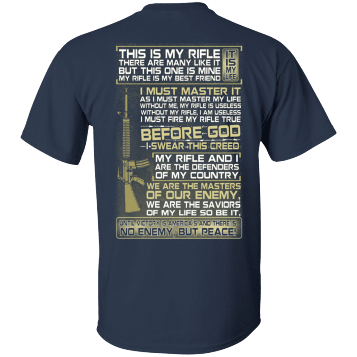 Military T-Shirt "Veteran - This is My Rifle I Must Master It"-TShirt-General-Veterans Nation
