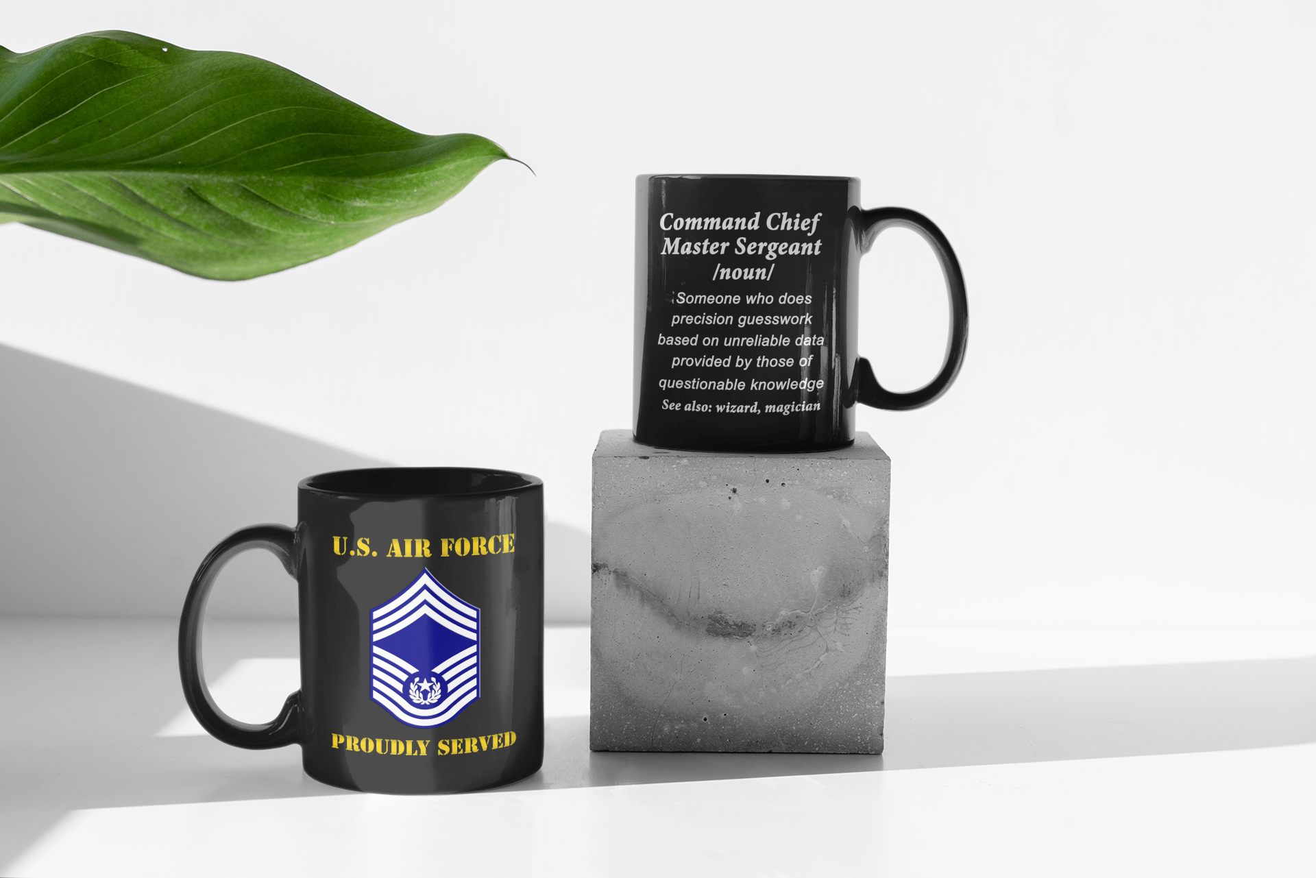 USAF E-9 CMSgt Chief Master Sergeant Definition 11 oz. Black Mug-Mug-USAF-Ranks-Veterans Nation