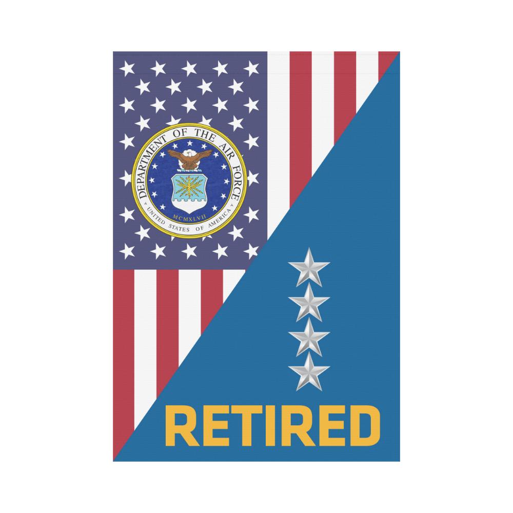 US Air Force O-10 General Gen O10 General Officer Retired House Flag 28 inches x 40 inches Twin-Side Printing-HouseFlag-USAF-Ranks-Veterans Nation