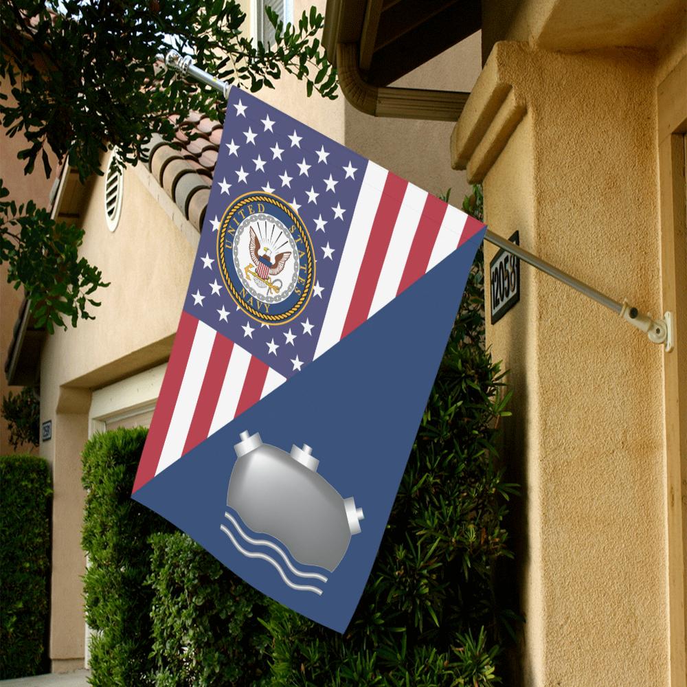 US Navy Mineman Navy MN House Flag 28 inches x 40 inches Twin-Side Printing-HouseFlag-Navy-Rate-Veterans Nation