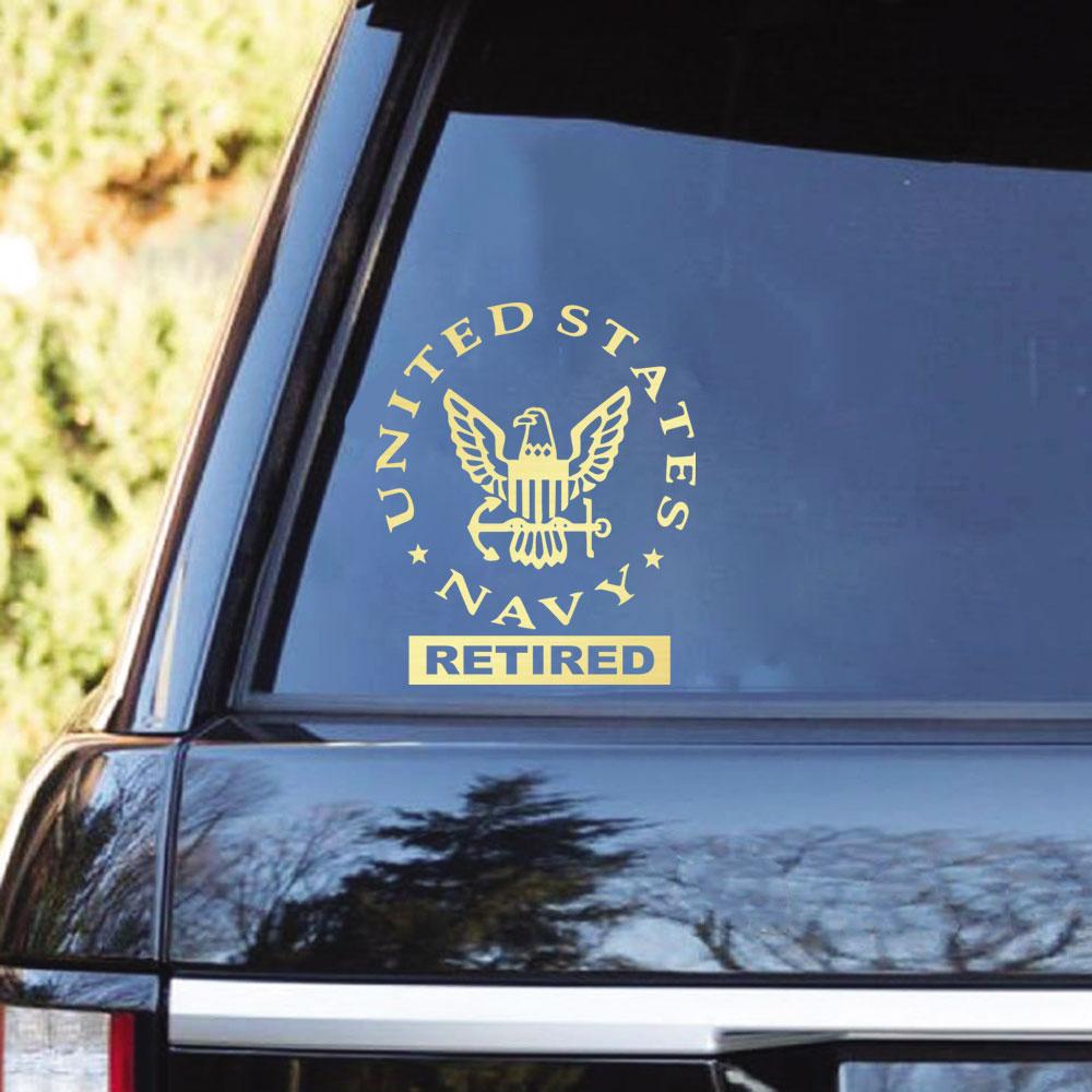 US Military Retired Clear Stickers-Decal-Military-Logo-Veterans Nation