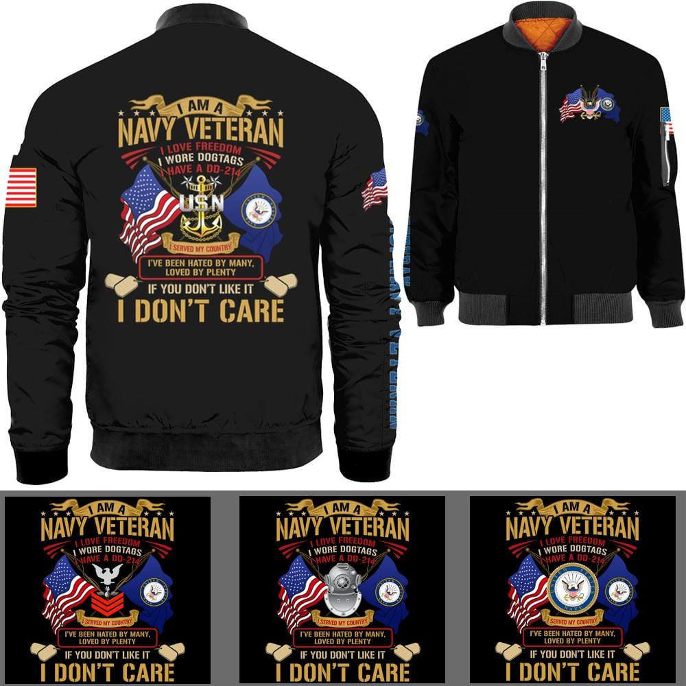 I Am A Veteran Bomber Jacket-Bomber-AllBranch-Veterans Nation