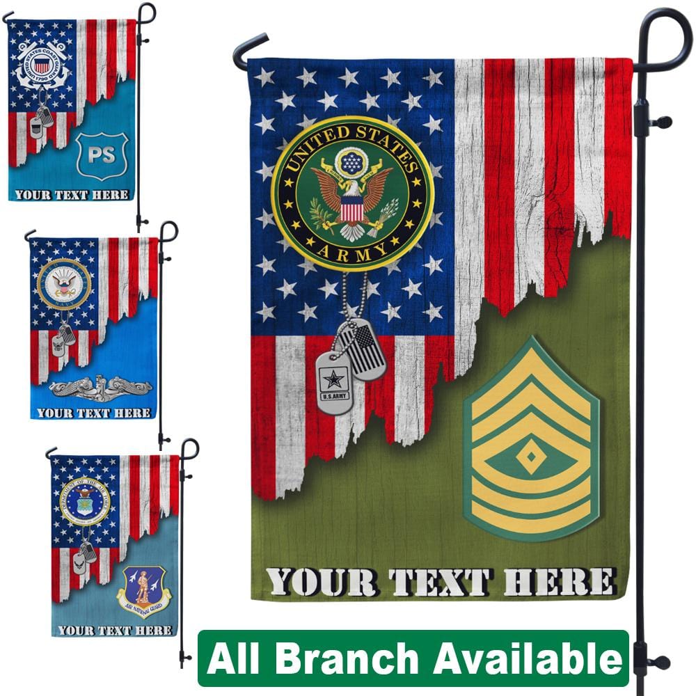 Personalized US Military Logo/Insignia and Text D01 Garden Flag/Yard Flag 12 inches x 18 inches Twin-Side Printing-GDFlag-Personalized-Veterans Nation