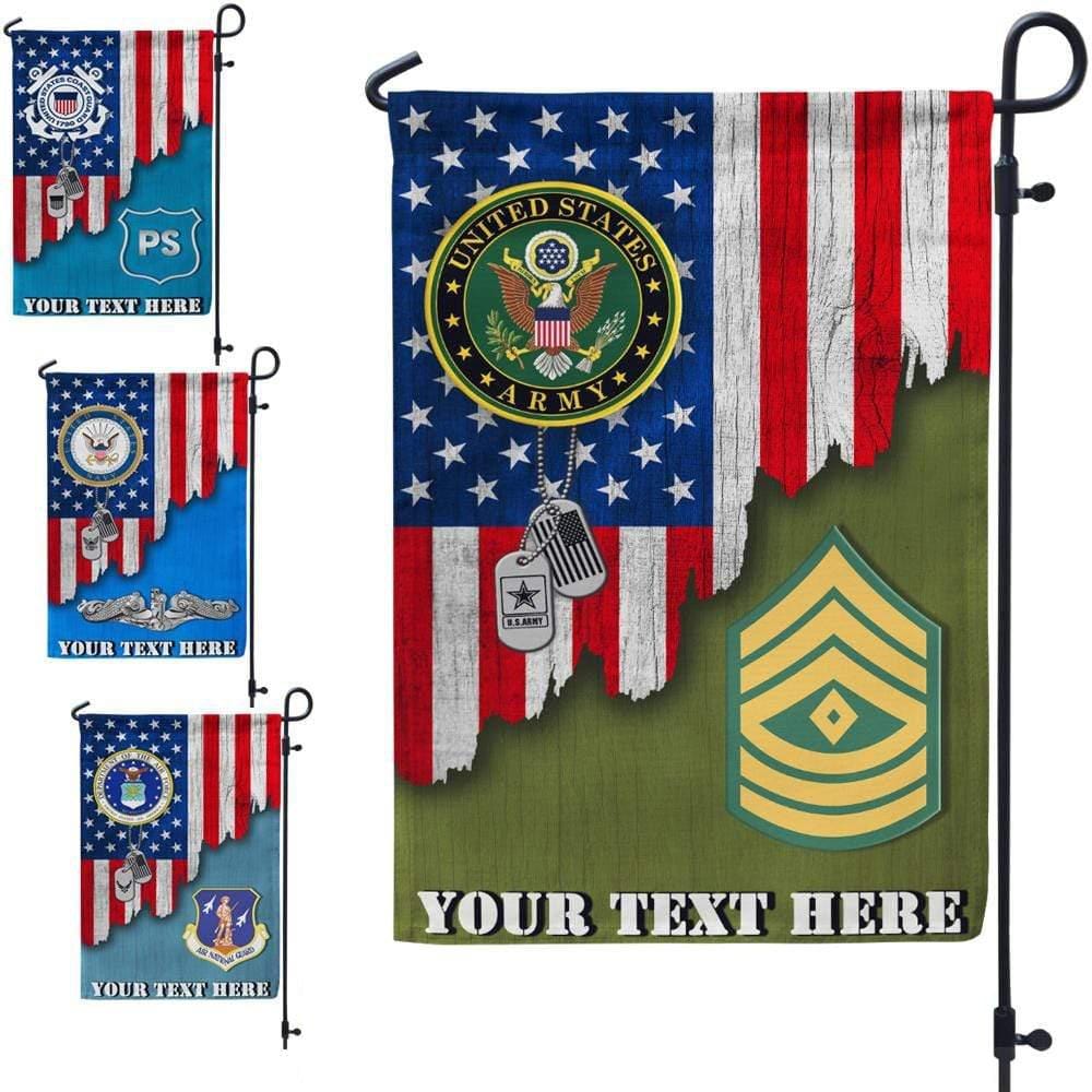 Personalized US Military Logo/Insignia and Text D01 Garden Flag/Yard Flag 12 inches x 18 inches Twin-Side Printing-GDFlag-Personalized-Veterans Nation