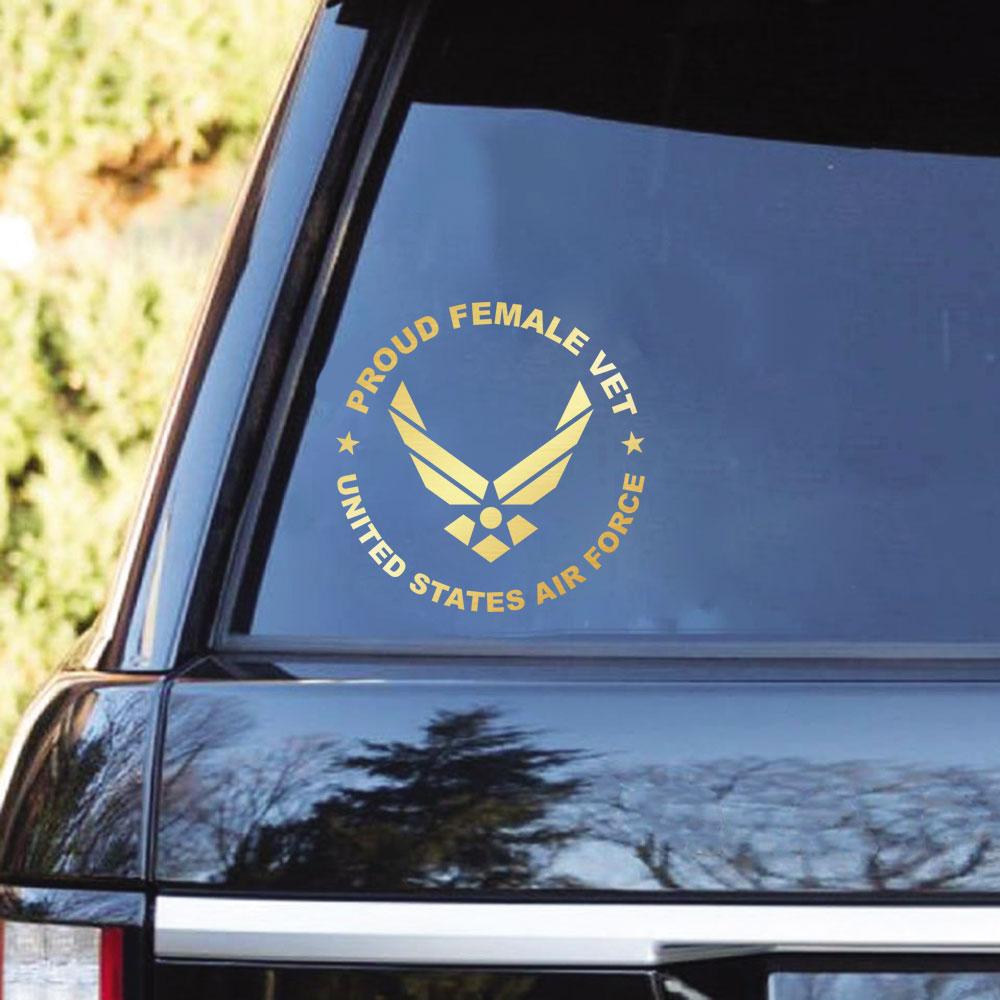 Proud Female Veteran Mlitary Clear Stickers-Decal-General-Veterans Nation