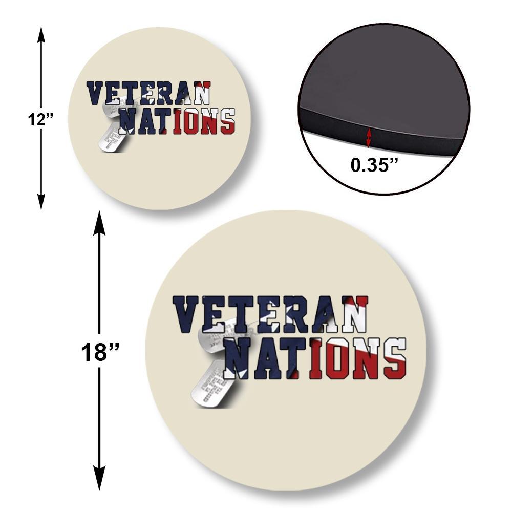 Custom Round Wood Sign, Wood Background - Personalized Text & Ranks-Round Sign-Veterans Nation