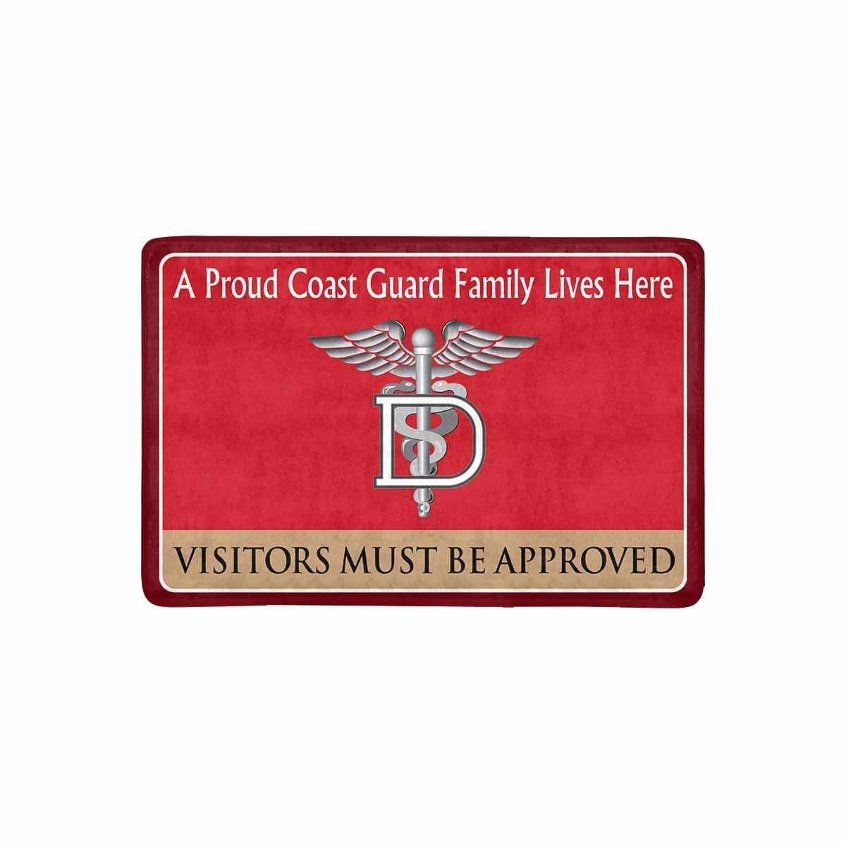 US Coast Guard Dental Technician DT Logo Family Doormat - Visitors must be approved (23.6 inches x 15.7 inches)-Doormat-USCG-Rate-Veterans Nation