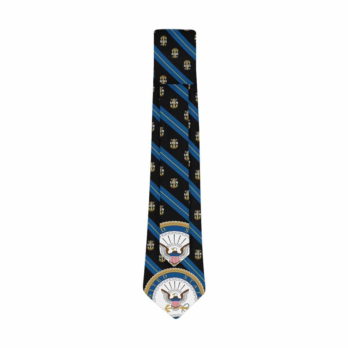 US Navy E-9 MCPO Classic Necktie (Two Sides)-Necktie-Navy-Collar-Veterans Nation