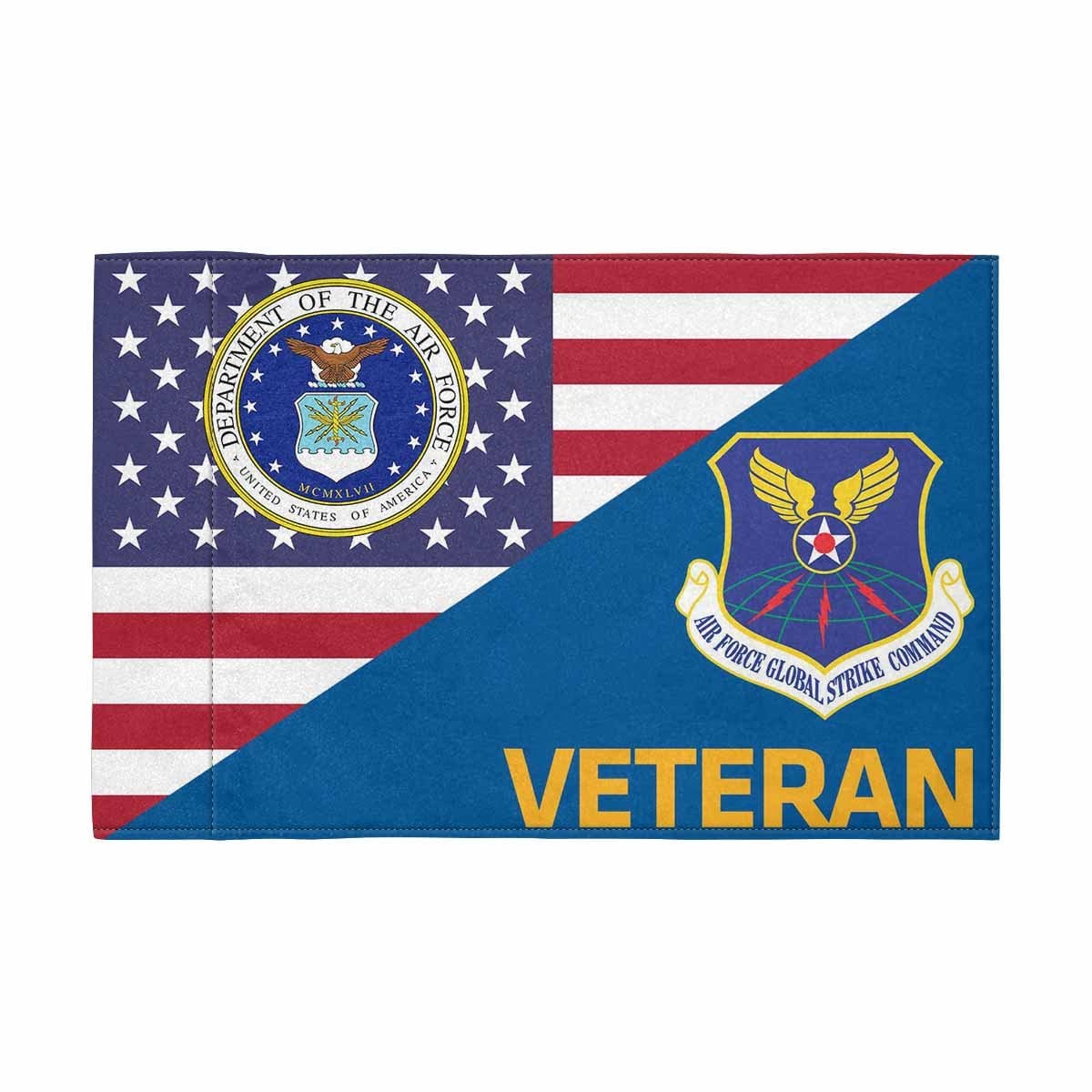 US Air Force Air Force Global Strike Command Veteran Motorcycle Flag 9" x 6" Twin-Side Printing D01-MotorcycleFlag-USAF-Veterans Nation