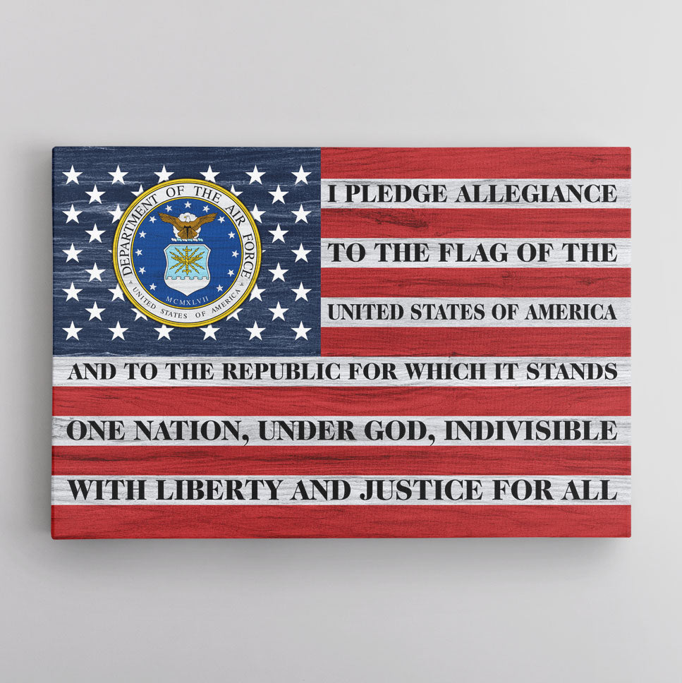 US Military, I Pledge Allegiance To The Flag Canvas 1.5in Frame-Housewares-Veterans Nation