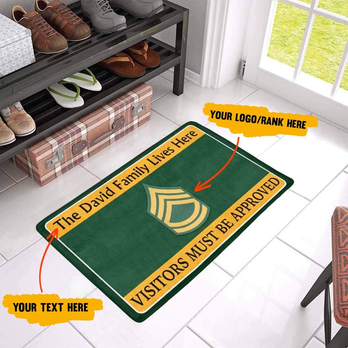 Personalize Doormat - Visitor Must Be Approved 23.6 x15.7 Inches-Doormat-Personalize-General-Veterans Nation